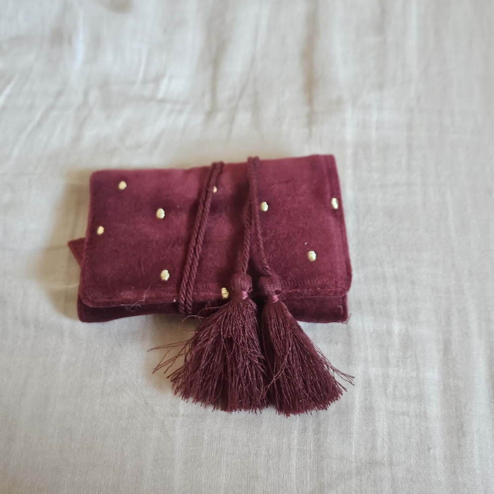 Sezane burgundy jewelry wrap